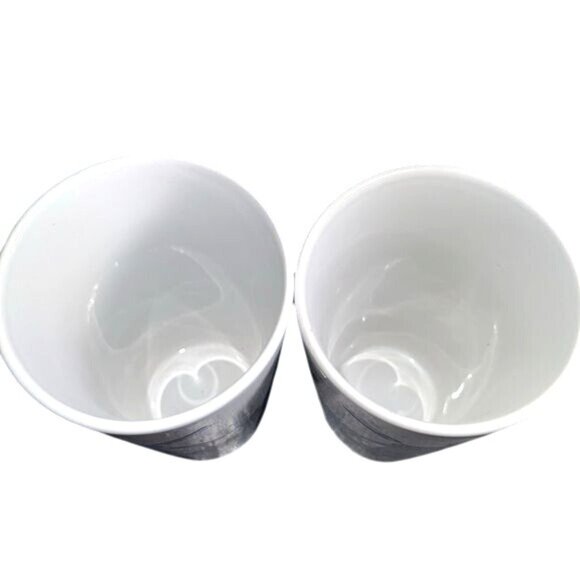 Set Of 2 Mark & Place White Ceramic Mugs With Blue Windmill Design 18 Oz Dishwas - Picture 2 of 5